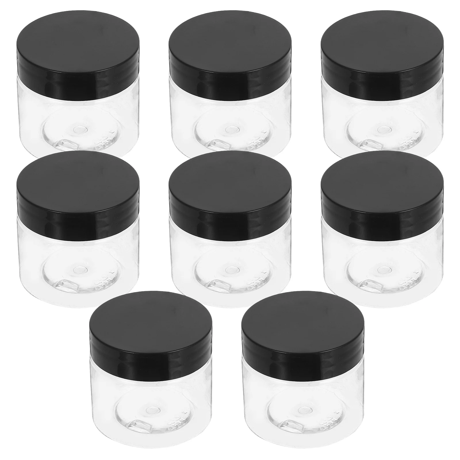 8 garrafas vazias dos pces frascos de plástico recipientes transparentes redondos claros viagem recarregável armazenamento pequeno animal de estimação