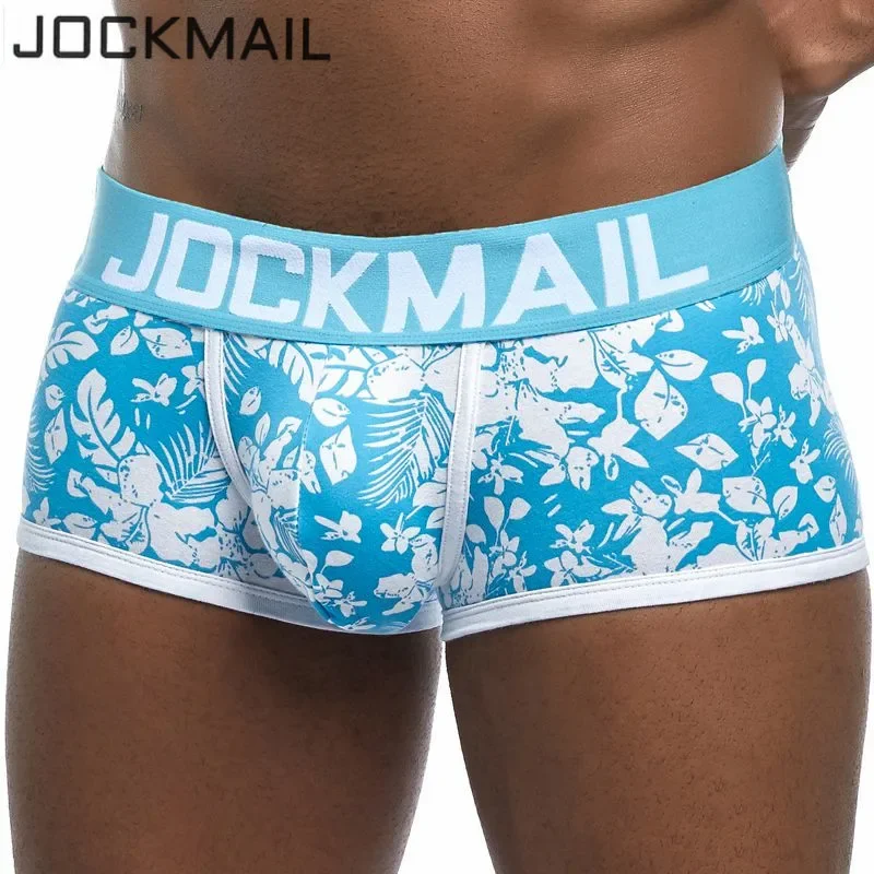 JOCKMAIL Male Panties Breathable Boxers Cotton Sexy Men Underwear U convex pouch Gay Underpants Printed 17 models boxershorts