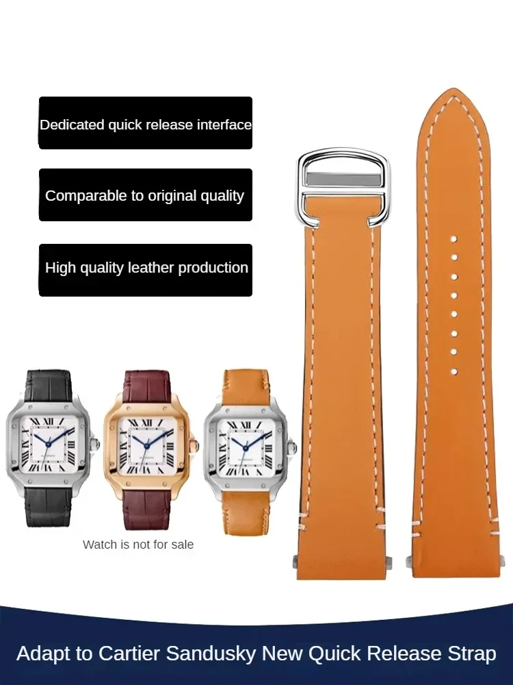 Leather Watch Strap Men's Suitable C-a-r-t-i-e-r Santos WSSA0010 New Quick Release Cowhide/Alligator Strap