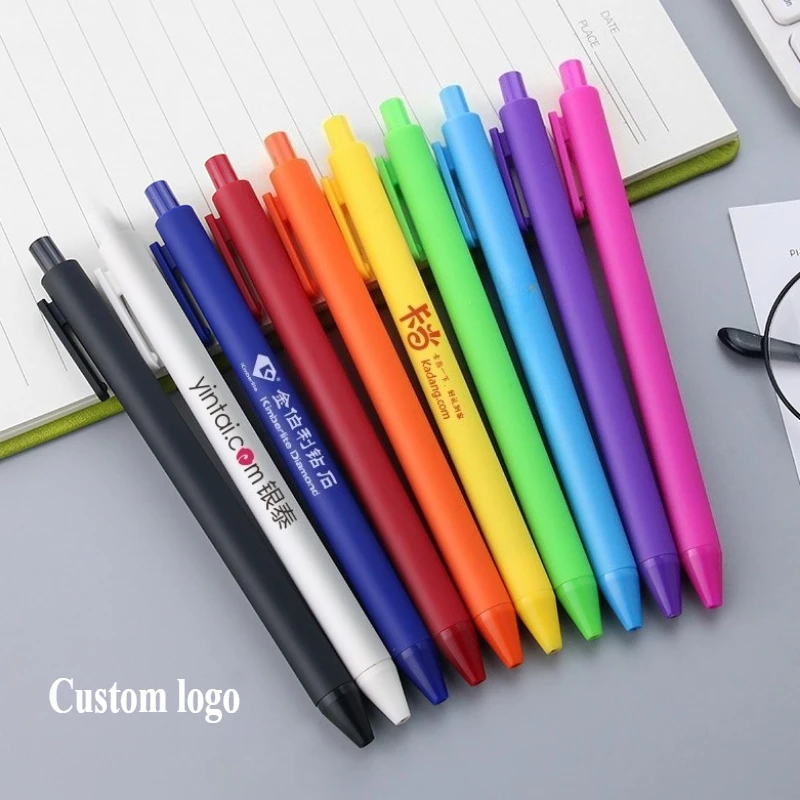 100PCS Macaron Ballpoint Pen Free Custom LOGO Colorful Printting Ball Point Pens for Gift Promotion Multi Function Pen