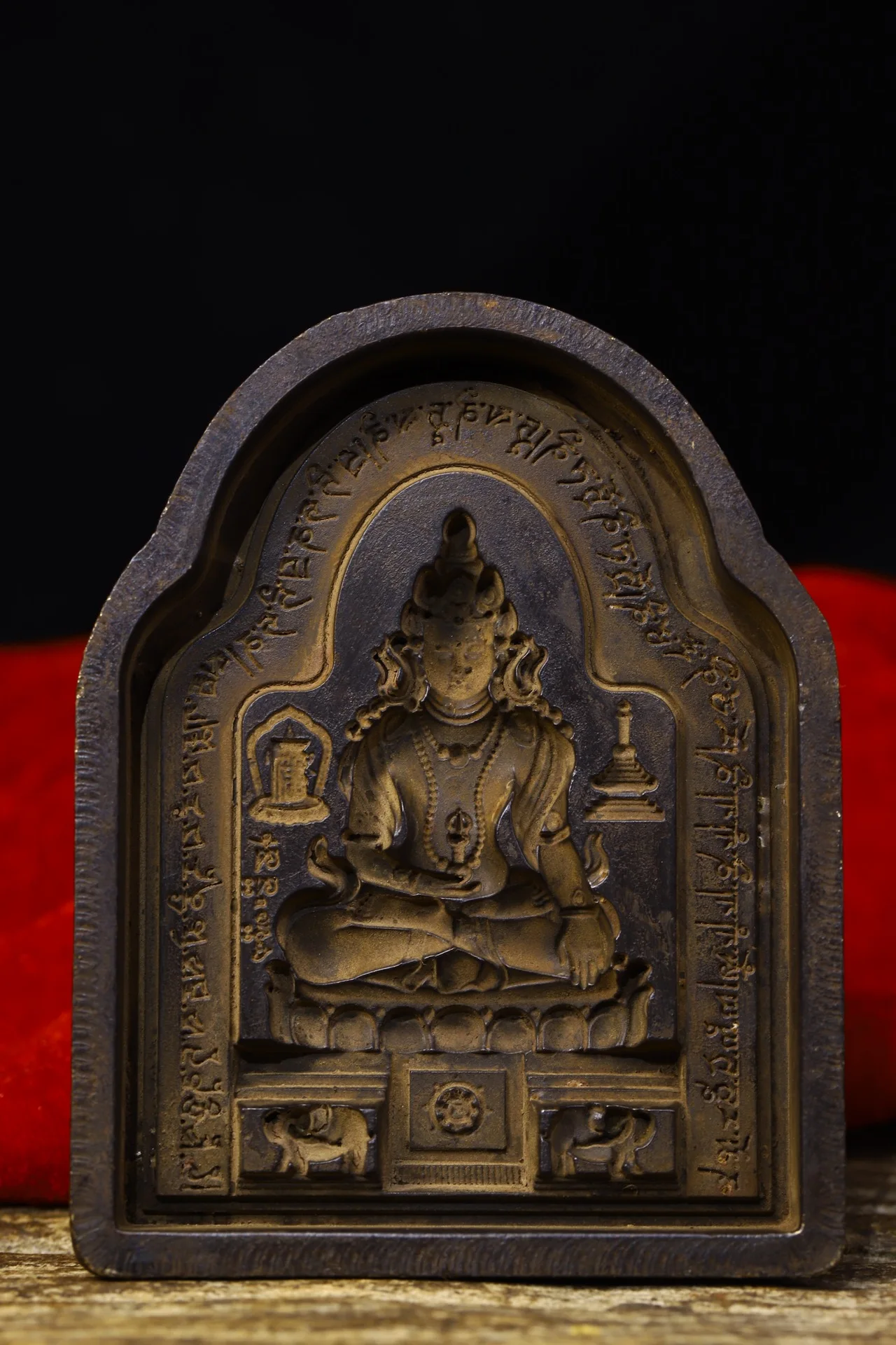 

4"Tibetan Temple Collection Old Bronze Longevity Buddha mold tools for making buddha statues Amulet seal Town house Exorcism