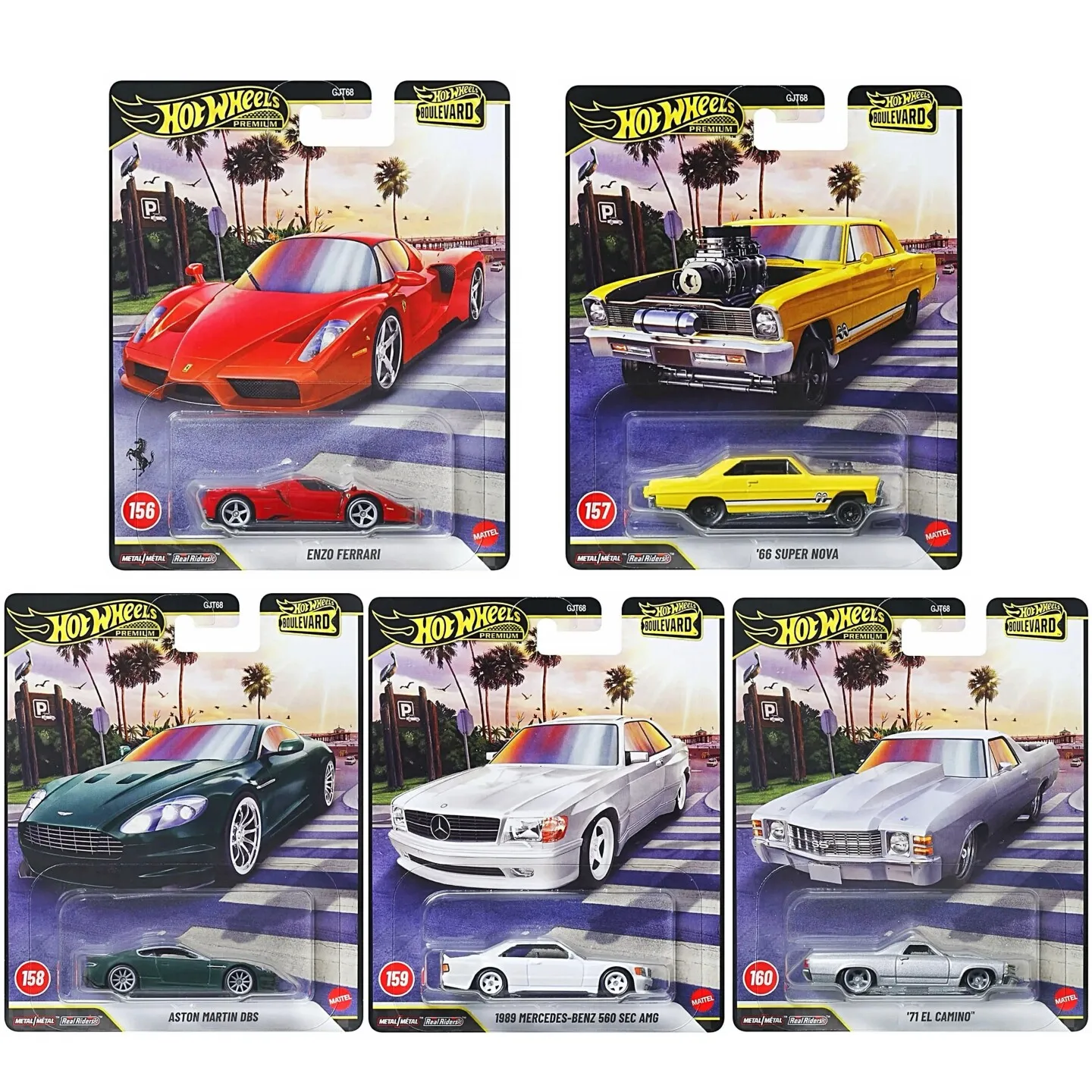 Hot Wheels Premium Boulevard GJT68 Druckguss-Automodell Enzo Ferrari Aston Martin Benz 560 Sammlerfahrzeug Geschenk – Detail 5