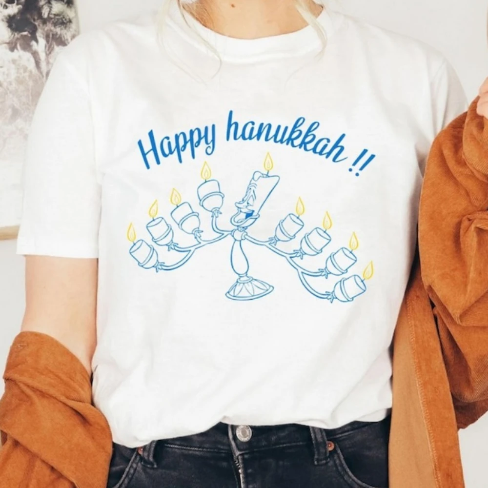 سعيد هانوكا المرأة تي شيرت الصيف قصيرة الأكمام عالية الجودة ملابس علوية من القطن الجدة تتجه الملابس الشارع الشهير النساء الملابس