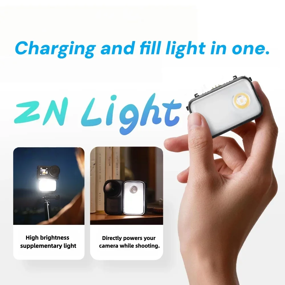 ZENIKO ZN Light Magnetic Quick Release Mini Fill Light Waterproof 4 Color Video Light Charging For Osmo Nano /Action6