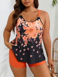 2 Pieces Tankini 2026 Large Plus Size Swimsuit Women Printed Swimwear Female Bathers Bathing Swimming Swim Suit Beachwear