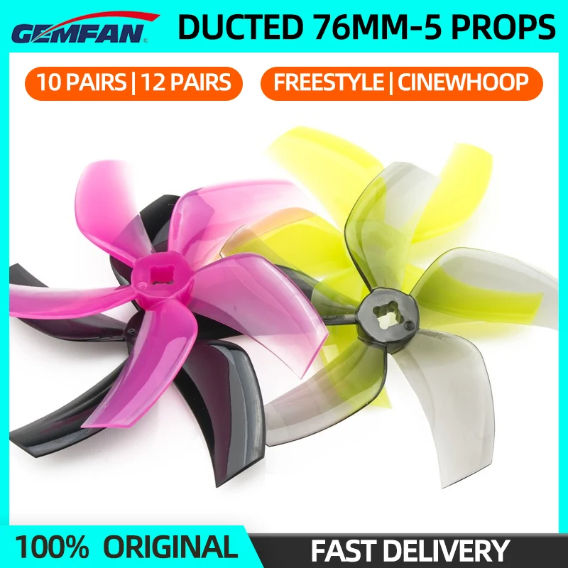GEMFAN-D76 5-بليد مجاري الهواء بدون طيار كوادكوبتر المروحة ، CW و CCW الدعائم ل RC FPV حرة CinewhoopDucted الطائرة بدون طيار ، 3 في ، 76 مللي متر ، 10 أزواج ، 12 أزواج #1
