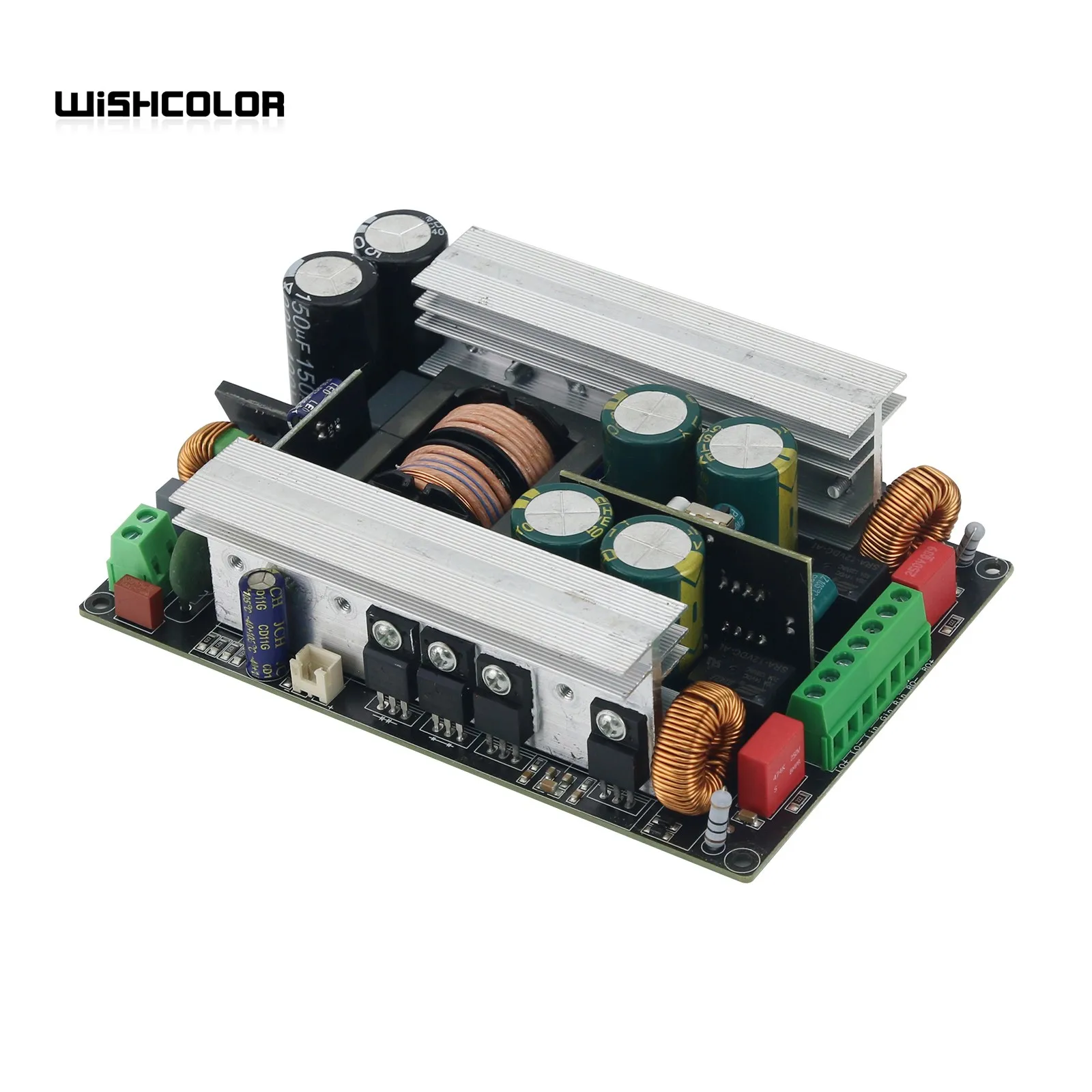 Wishcolor papan Amplifier Hifi, papan penguat daya Hifi 2x400W 220V dengan sakelar catu daya untuk mode Stereo & Mono