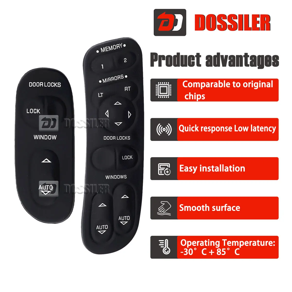 19209381 19209382 Dossiler Left Driver Side & Passenger Side Master Power Window Switch for Chevrolet Corvette C5 1997-2004