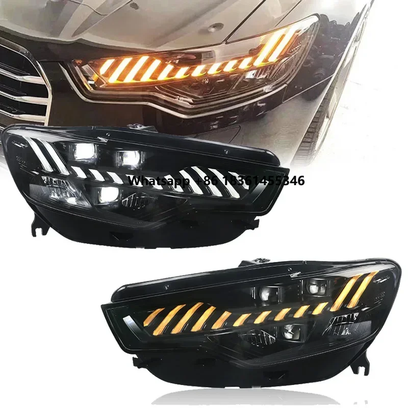 

For A6 2012 2013 2014 2015 A6L C7 Modified Front LED DRL Headlamp Plug And Play Car Accessories 2PCS LED Headlights