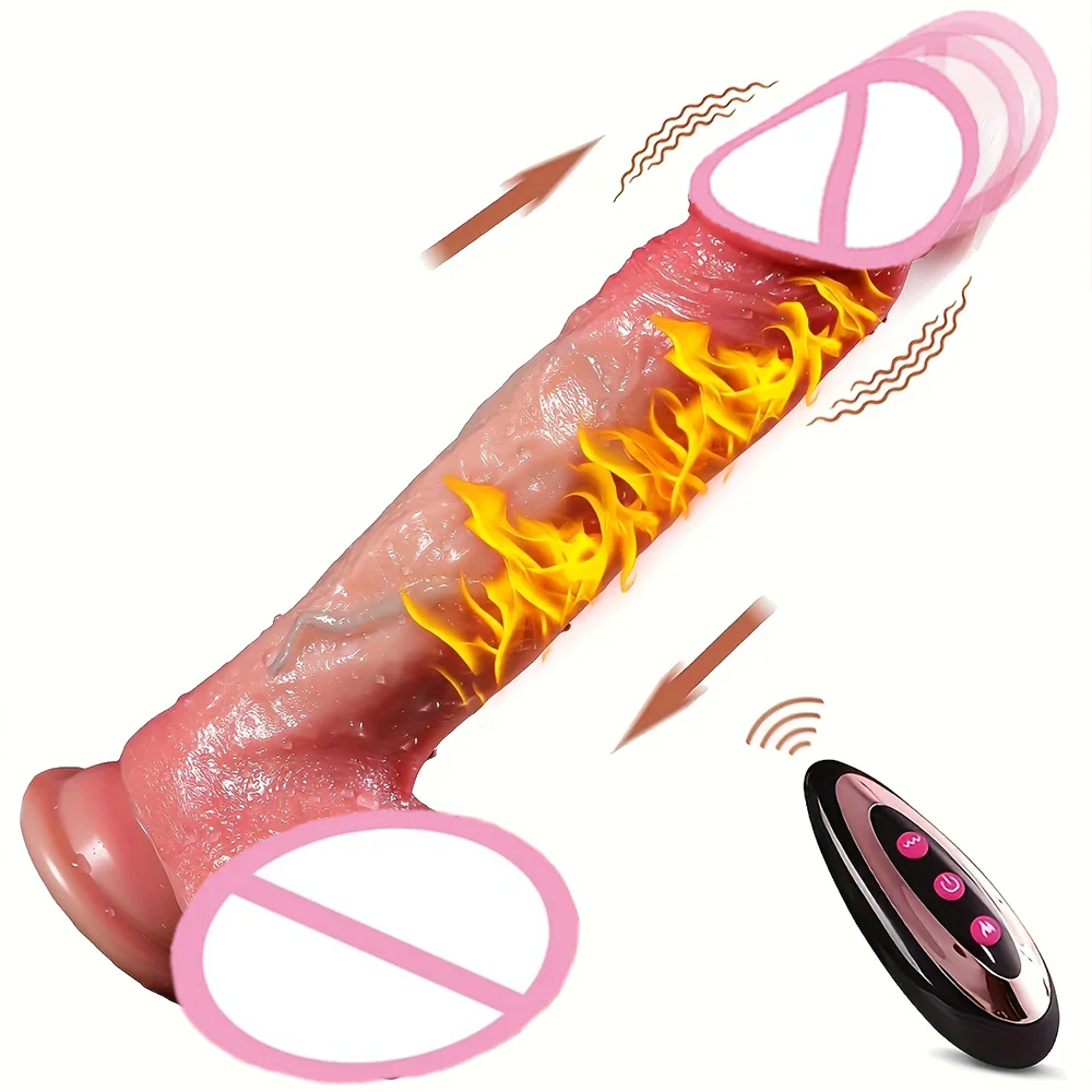 Dildo - 1pc 9 Inch Big Thrusting Dildo | Vibrating Anal Dildos with Suction Cup, 10 Thrust Speeds & 10 Vibrations, Thick Long Dick for Female Vagina G-Spot Stimulation, Battery Powered, Rechargeable Battery, Liquid Silicone Material