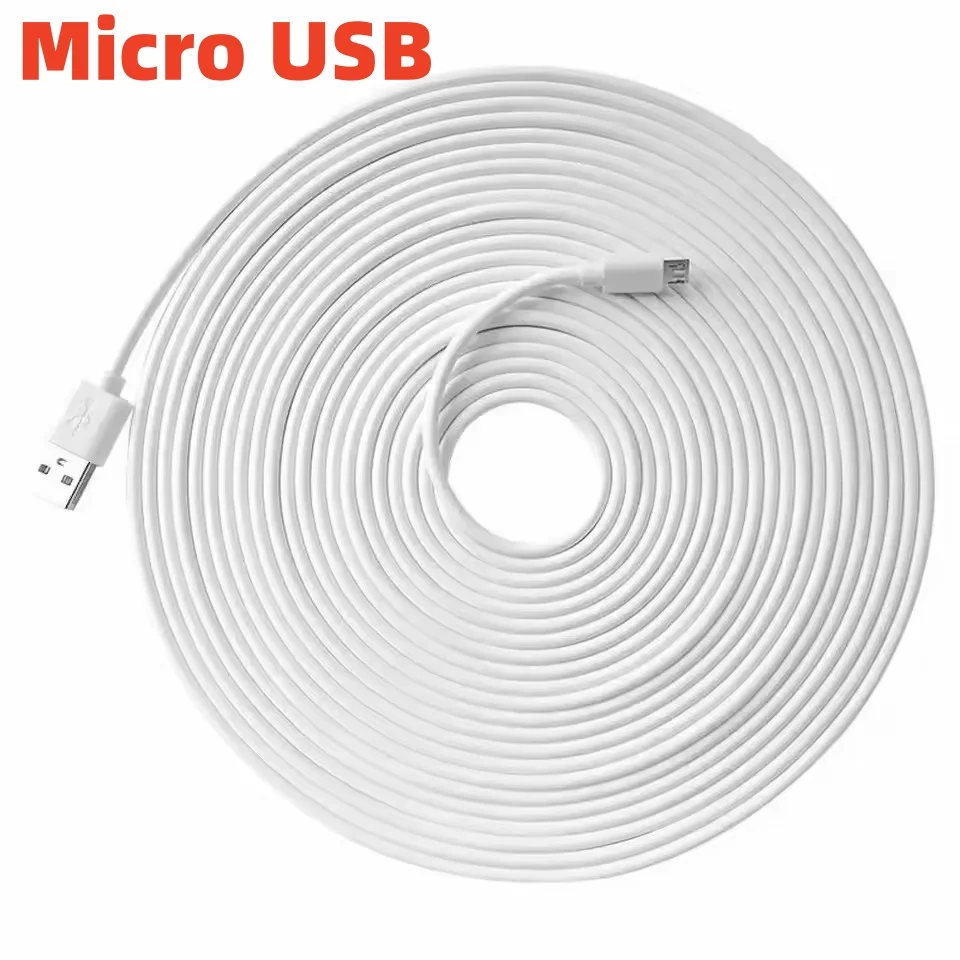 1/3/5/8/10M Micro USB-C Kabel Lange Verlengkabel voor Xiaomi Mi Camera Laptop Beveiligingscamera's Type C naar C Laadkabel