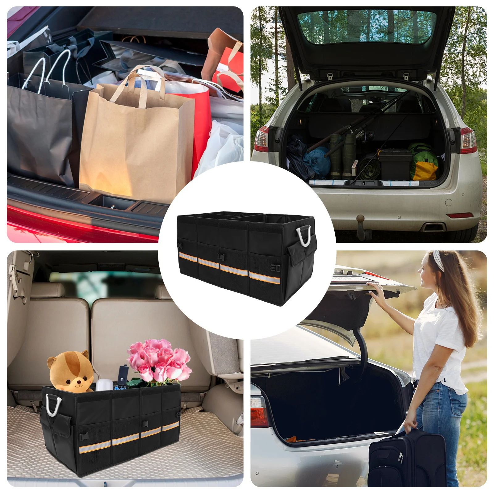 

Органайзер для хранения багажника, складной автомобильный ящик для мелочей, недеформируемый держатель для инструментов для быстрого восстановления, автомобильный ящик для хранения