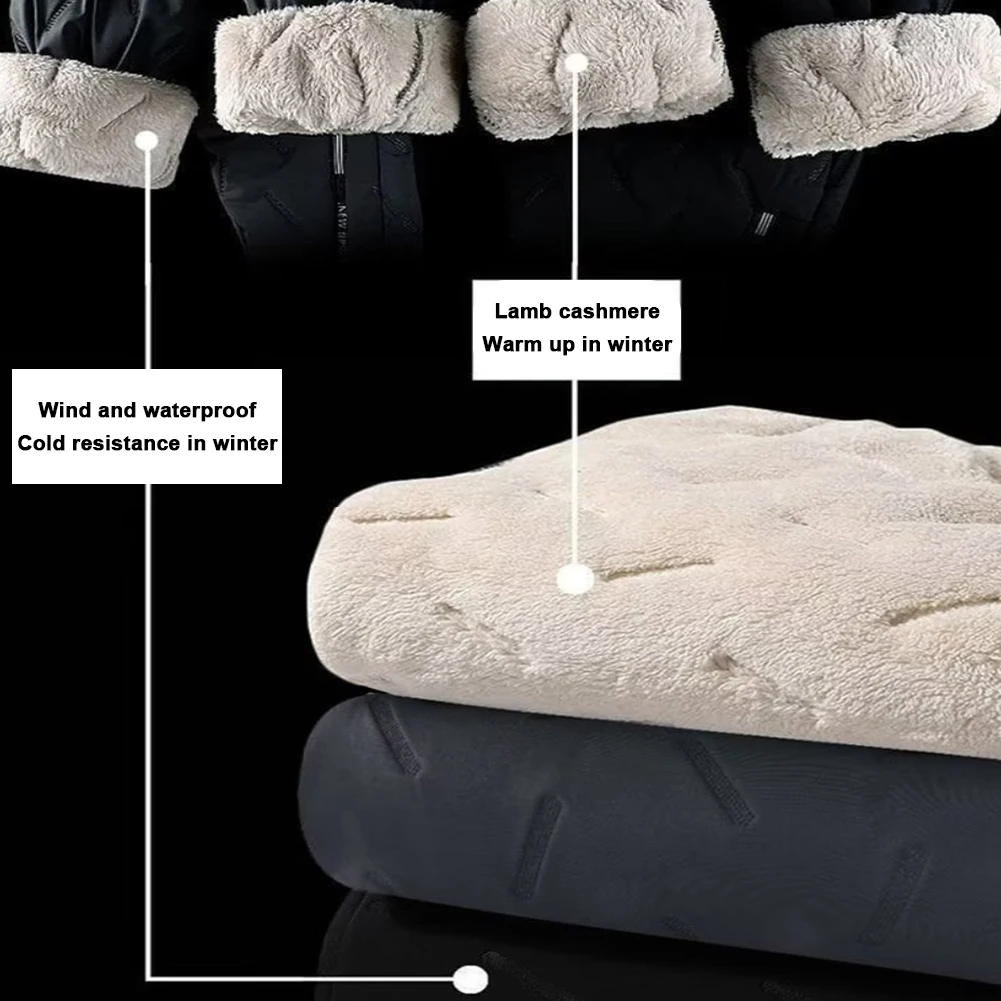 Pantaloni sportivi in pile da uomo Pantaloni spessi in pile caldo invernale Pantaloni da jogging da corsa Pantaloni da allenamento in palestra per allenamento in palestra in bicicletta invernale