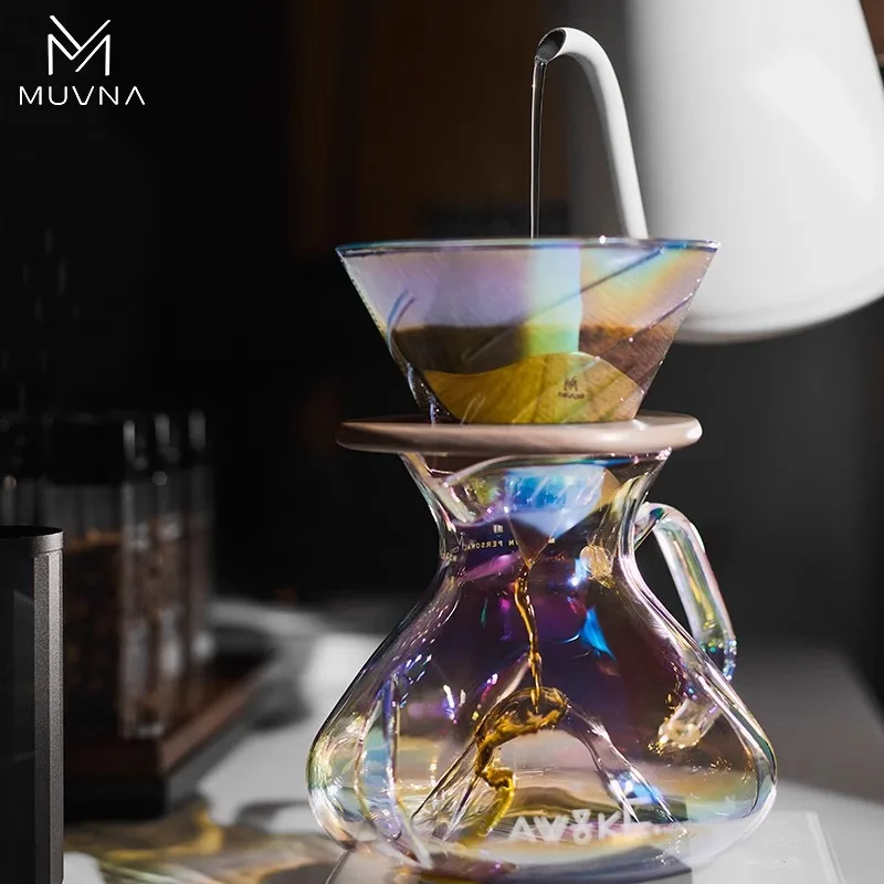 American-Style Pour-Over Coffee Maker,Glass Pour-Over Pitcher, V60 Filter Cup with Paper Filters