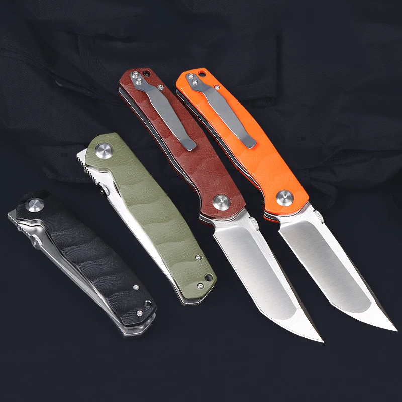 Free Wolf FW49 D2 Folding Knife G10 Handle Flipper Ball bearing Outdoor Camping Utility Survival Fishing EDC Pocket Knife