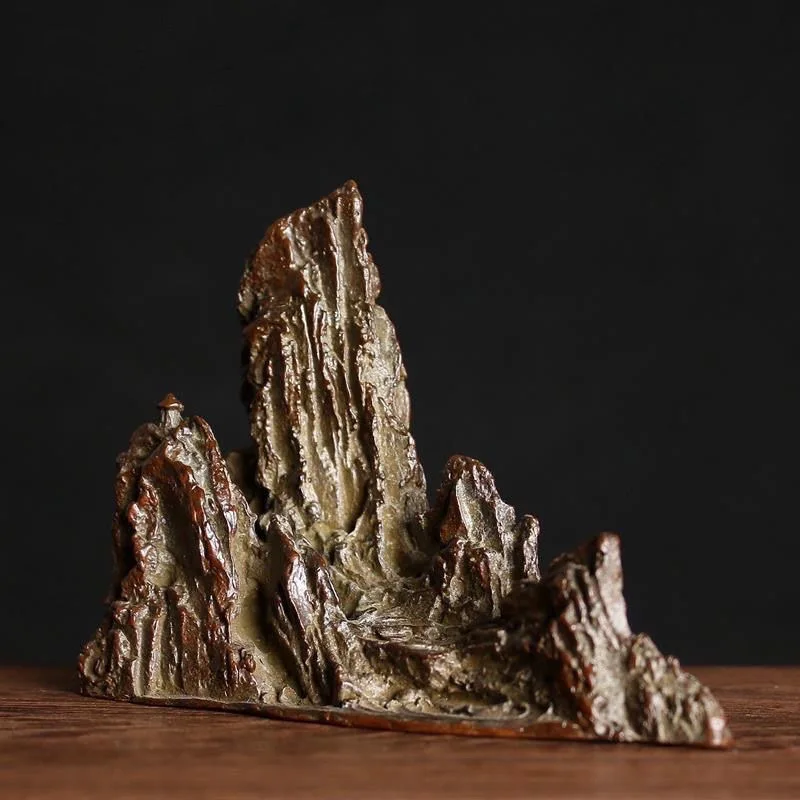 Solid mountain-shaped ornament, mountain peak pen holder, desktop decoration, home study room decor