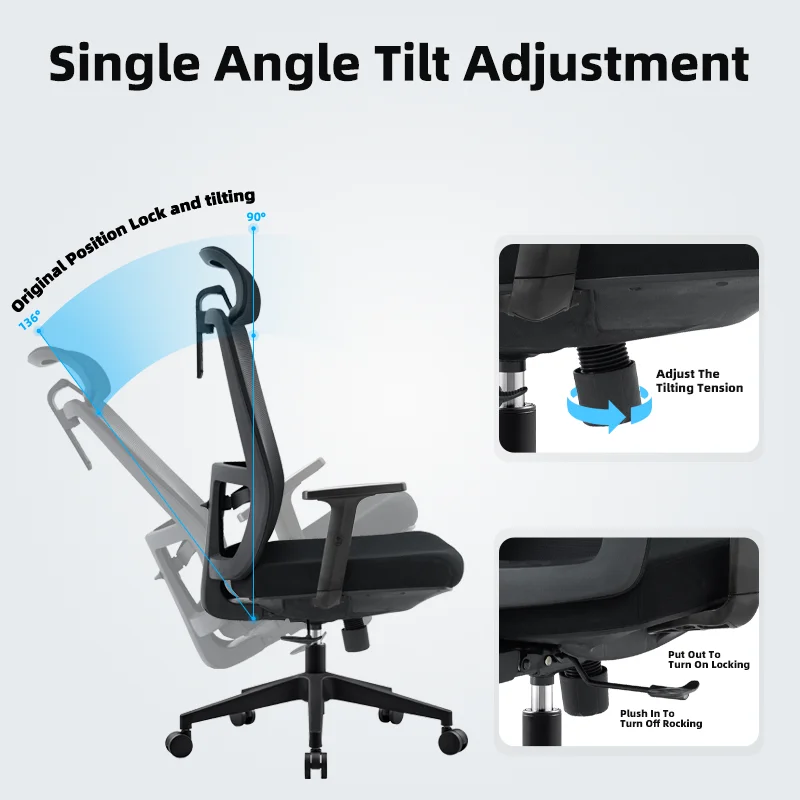 July005 Factory Direct Sale High Back Mesh Task Chair Ergonomic Swivel Chair Computer Revolving Mesh Office Chair for Meeting Ro