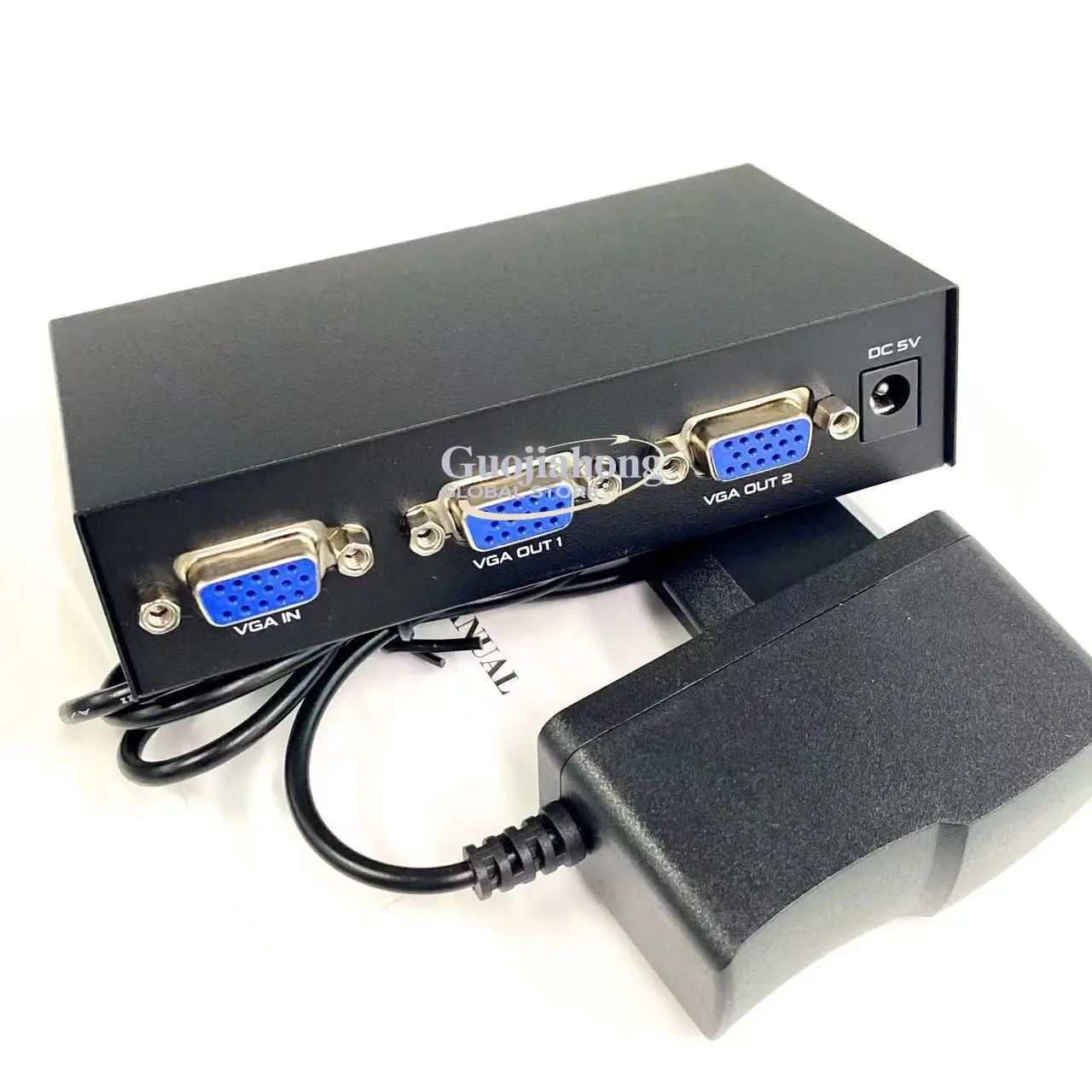 Cross-border VGA splitter 1 in 2 out with power supply computer  ing 1 in 2 1x2 splitter