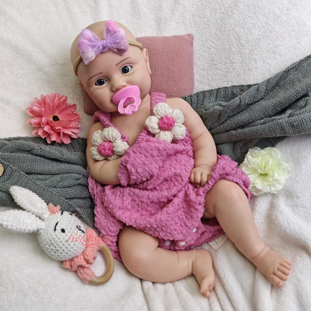 Adorable muñeca Reborn de silicona Artificial de 50CM para niña recién nacida con ojos abiertos para coleccionistas y alivio de la soledad