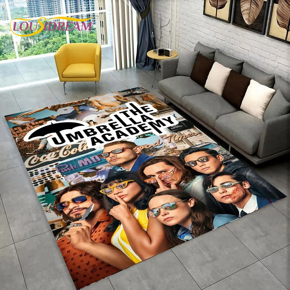 The Umbrella Academy TV Movie Area tappeto, tappeto per la casa soggiorno camera da letto divano zerbino Decor,kid play tappetino antiscivolo 3D