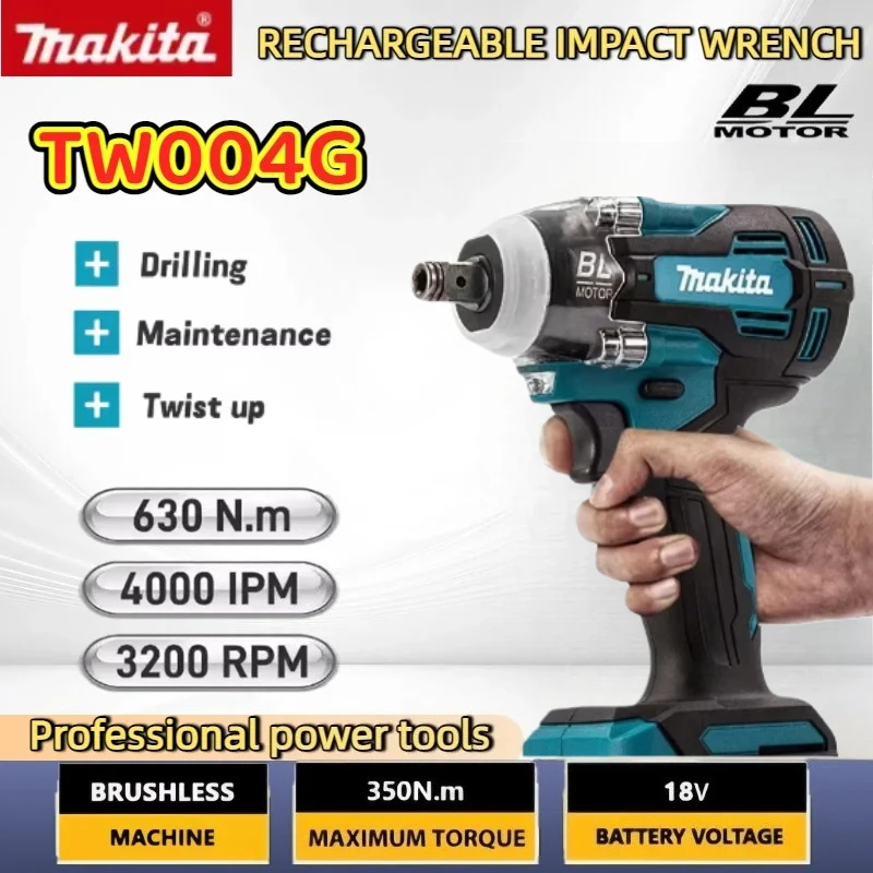 

Makita TW004G 630N.m Brushless Cordless Screwdriver Rechargable Drill Driver 18V Battery Power Tool