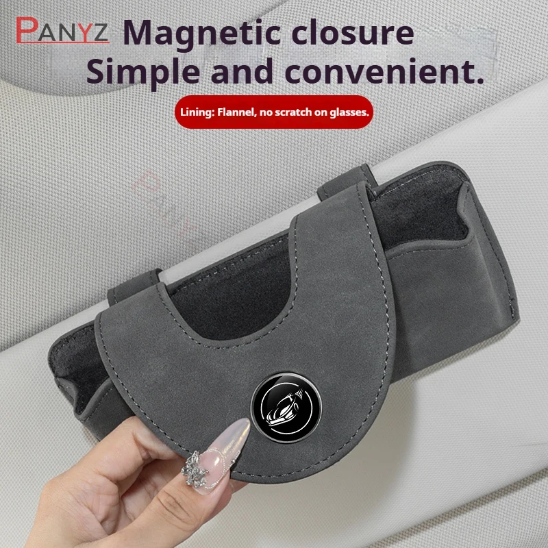 For BMW 1 2 3 4 5 6 7 Series X1 Suede Car Sun Visor Glasses Clip Multifunctional Case Suede Glasses Storage Box Sunglasses Case