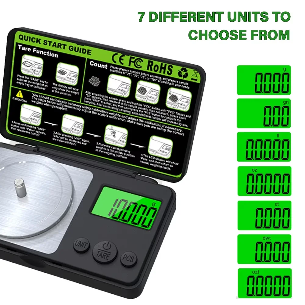 Mini Digital Scale Jewelry Milligram Scales Portable Kitchen Baking Scale 100g 0.001g High Accuracy Milligram Scall Transition