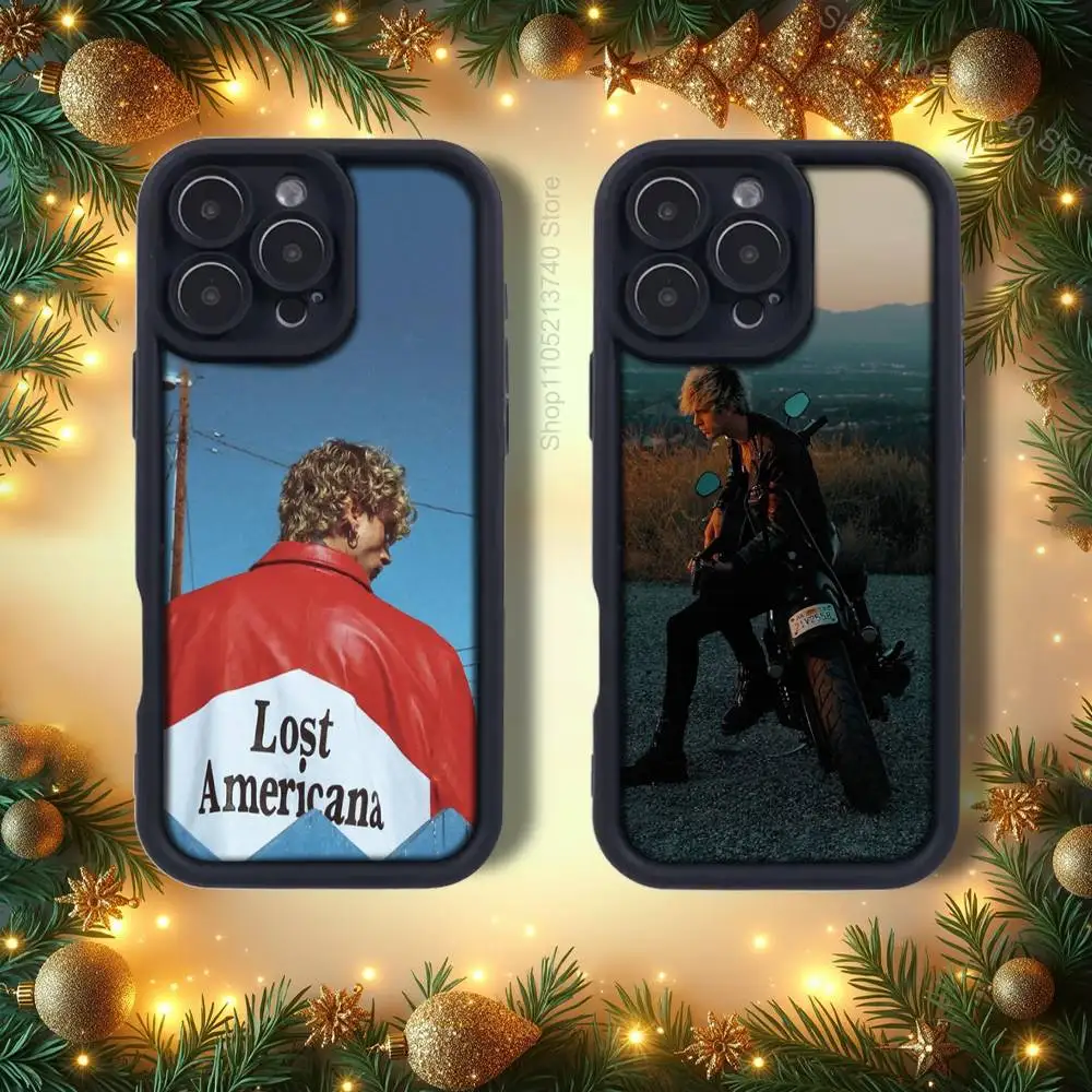 

A-AMERICANA M-MGK L-LOST Phone Case For iPhone 14,12,17,15,11,13,16,Pro,E,Plus,Max,SE4,Air, emery Black Full Coverage TPU