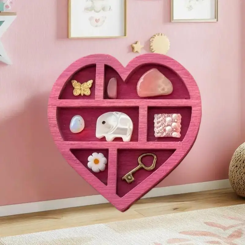 

Многоцветная миниатюрная полка для брелоков Луна Гриб Звезда Полка в форме сердца Отделения Мини-держатель для ювелирных изделий