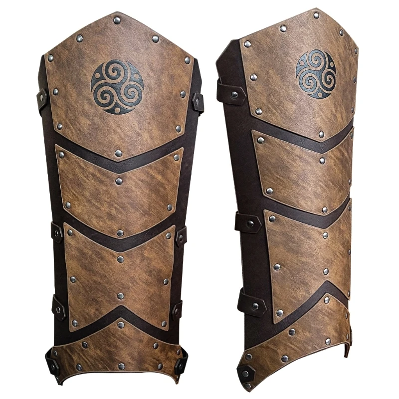 

Medieval Steampunk Leather Versatile Faux Leather Shin Guards Leg Gaiters For Men And Women In Event Knight Costume Drop