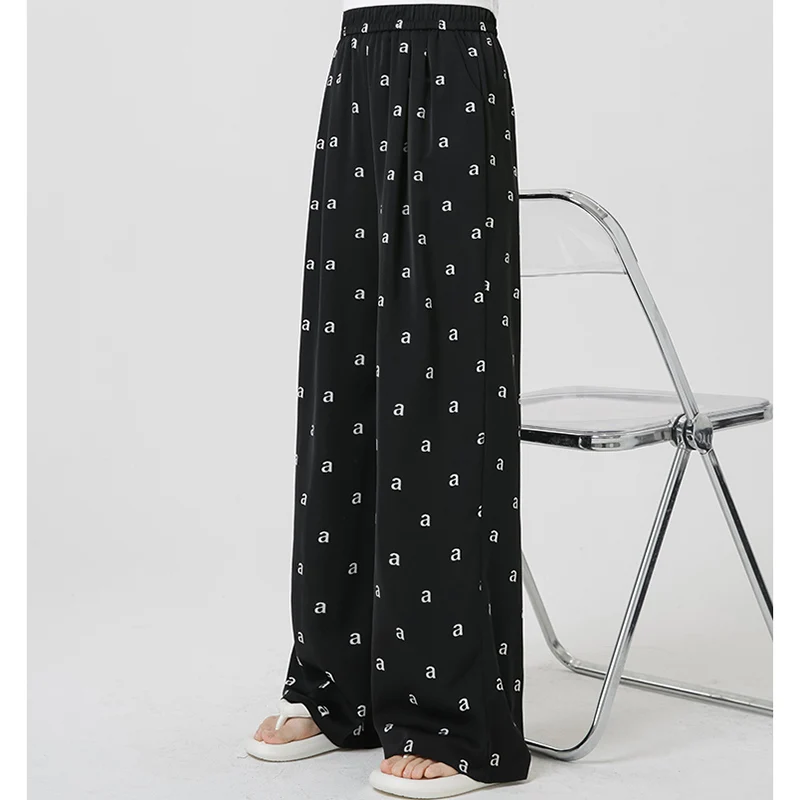 2024 여성용 편안한 바지, 여성용 다용도, 데일리 헐렁한 하이 웨이스트 바지, 간결한 와이드 레그 슬랙스, 여름 패션, 신상 