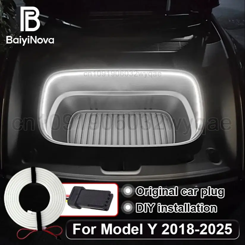 

For Tesla Model Y Juniper 2025-2018 Car Front Trunk Light Strip, Plug & play LED, Car Atmosphere Light For MODEL 3/Y Accessories