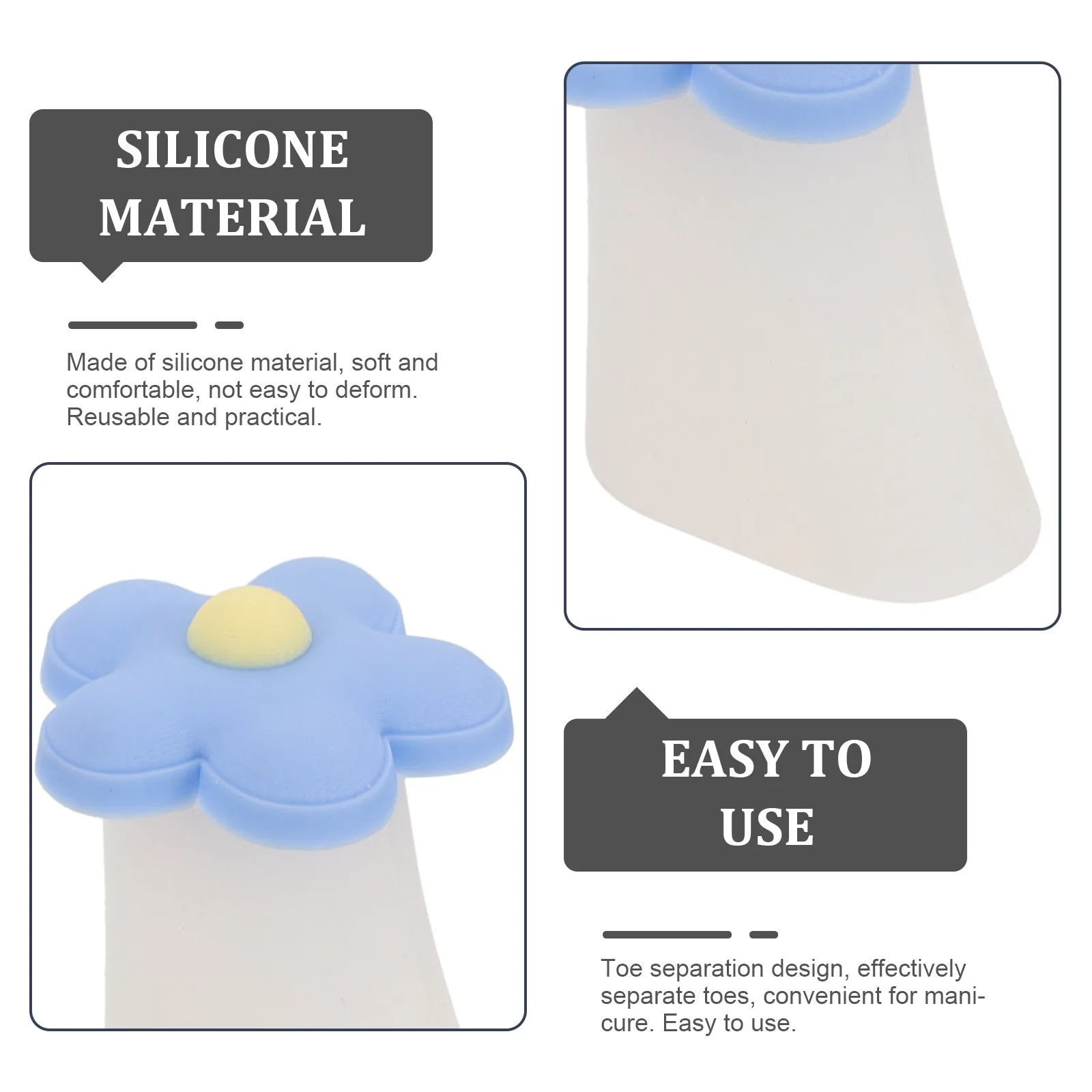 

16 шт., силиконовые разделители для пальцев ног с цветком, мягкие многоразовые аксессуары для лака для ногтей для педикюра, разделитель пальцев для женщин, принадлежности для ногтей