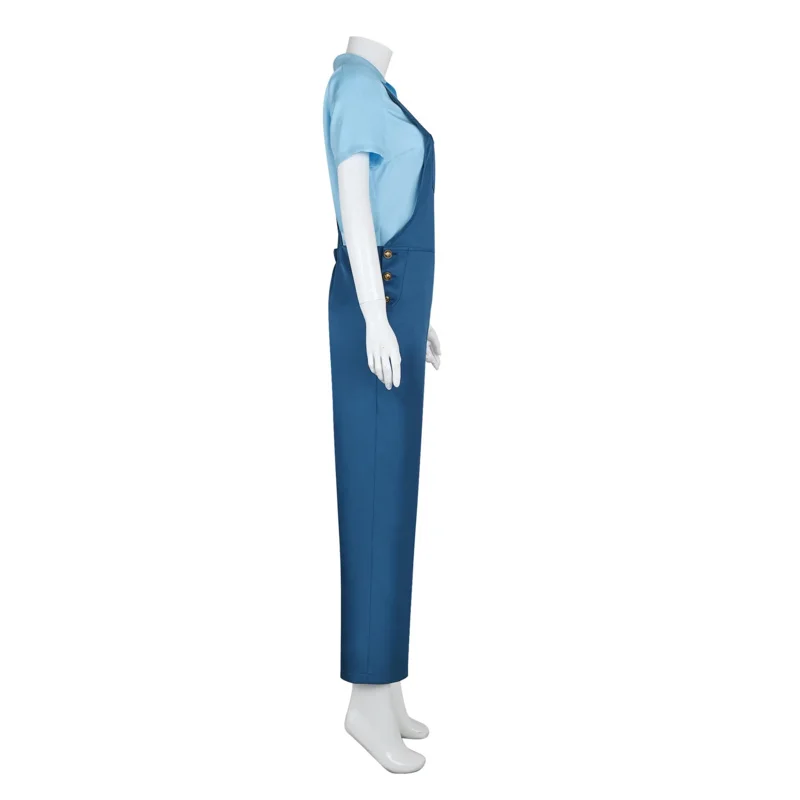 Movie Pearl Cosplay Costume Blue Jumpsuit Horror Movie X Prequel Shirt Strap Pants Farm Suit Halloween Woman Carnival Party Suit