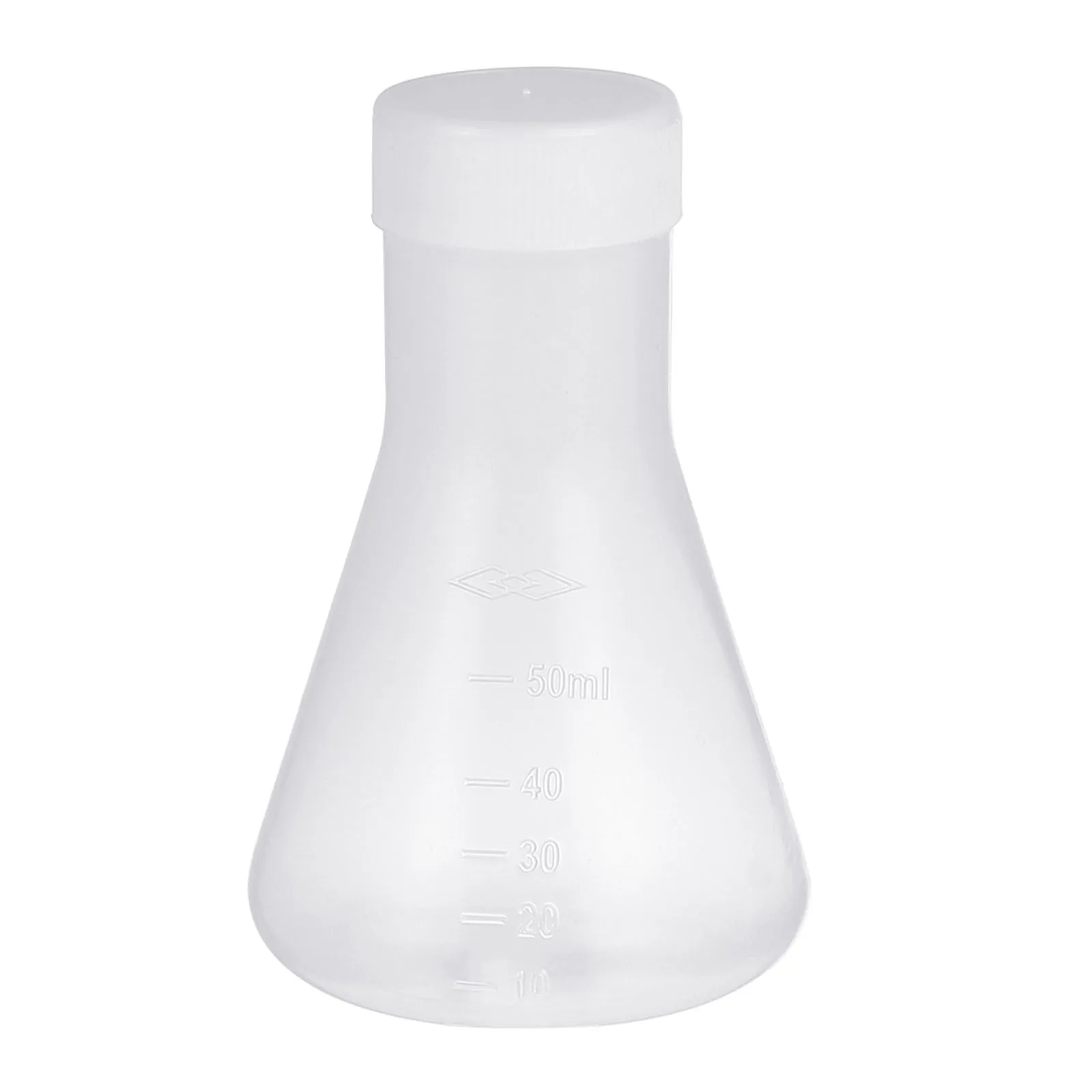 5Pcs 투명 플라스틱 플라스크 화학 실험을 위한 친환경 내구성 투명 실험실 에를렌마이어 플라스크
