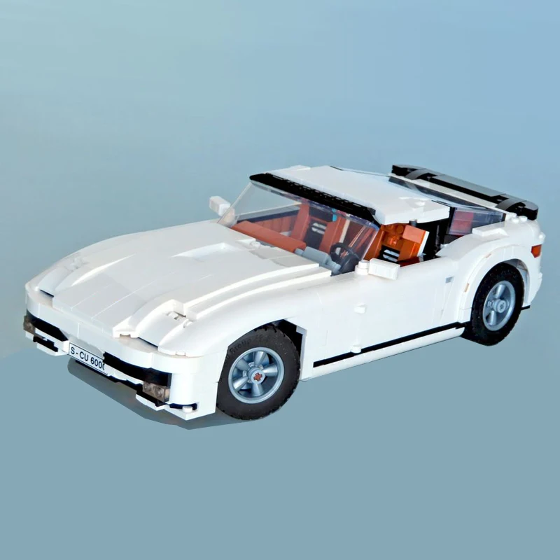 NEW White Hypercar Super Racing MOC-10295 Excellent Set Retro Sport Coupe Heedfully Engineered Building Blocks Cars Bricks Model