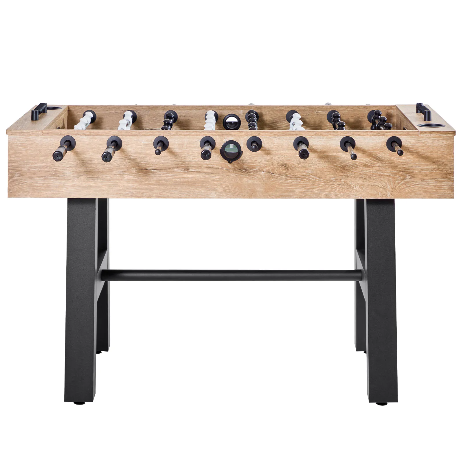Foosball Table, 55 inch Standard Size Table, Includes 4 Balls, and 2 Cup Holders, Indoor Full Size Foosball Tables for Home, Family, and Game Room, Durable Soccer Set, Score Keeper