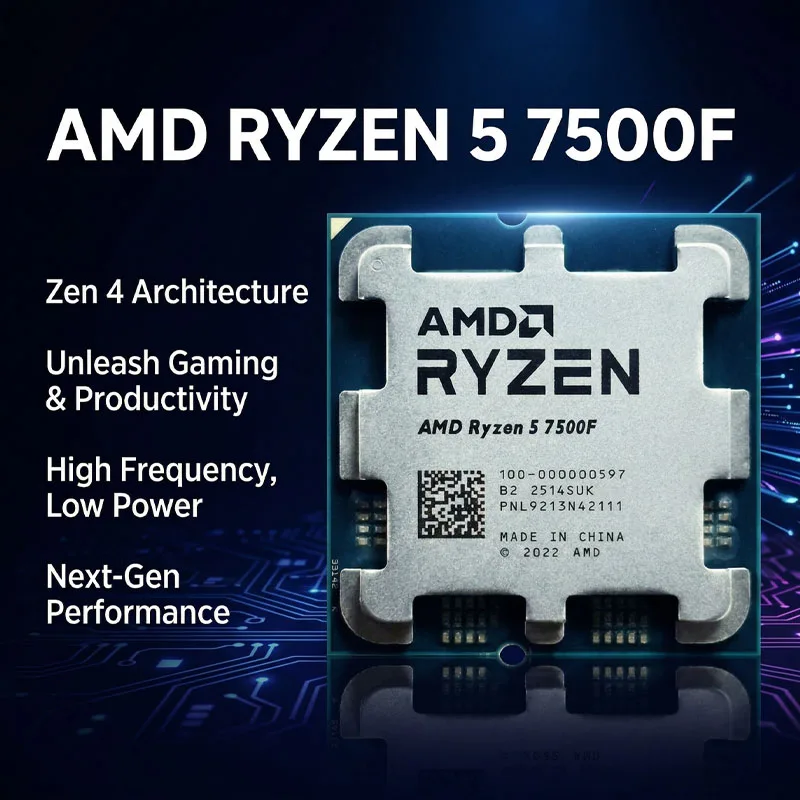 AMD ライ젠 5 7500F、R5 7500F 新しい 6C/12T 65W 5NM L3=32M 100