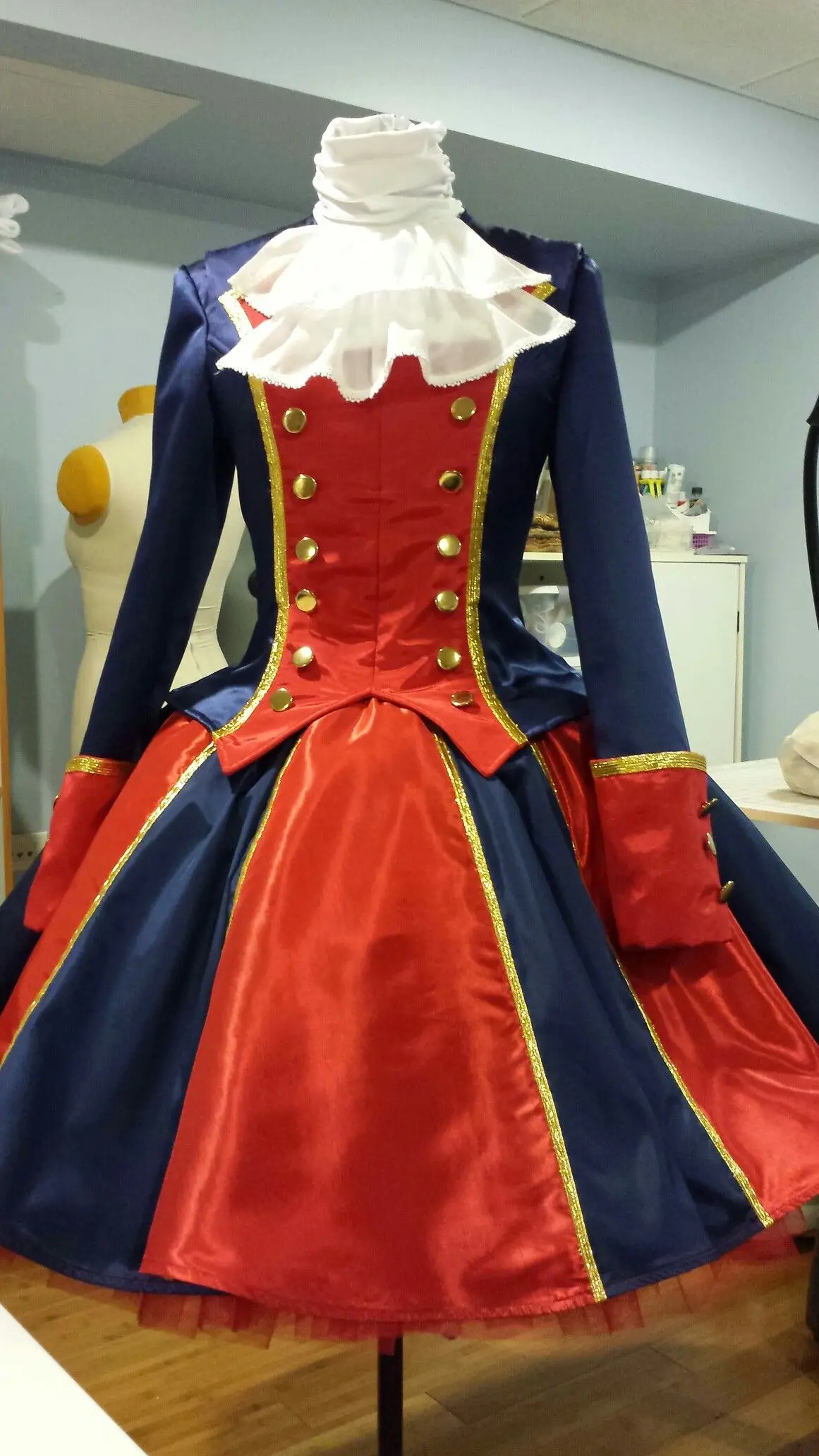 العرف برودواي هاميلتون الكسندر النسخة النسائية تأثيري حلي المرأة الزي العسكري التاريخي البدلة