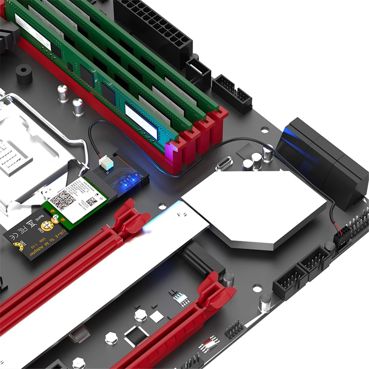 AT87-M.2 NGFF A + E Key WiFi/Bluetooth-карта адаптера M.2 Key M для Intel AX200/AX201/AX210