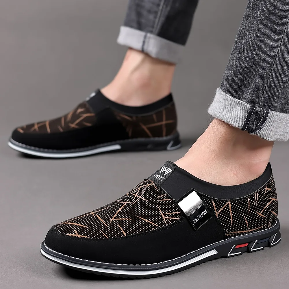Casual Leather For Men Black Brown Italian Luxury Men's Shoes Oxford Dress Mens Slip On Office Fumer Fashion Elegant Formal Shoe