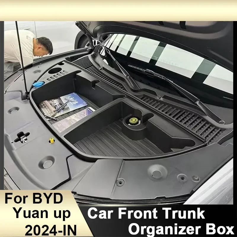 Auto Motore Tronco Organizzatore Box Timone Sinistro Per BYD Yuan up yuan pro 2024 2025-IN 2026 Sala Motore di Stoccaggio Anteriore di Grande Capacità