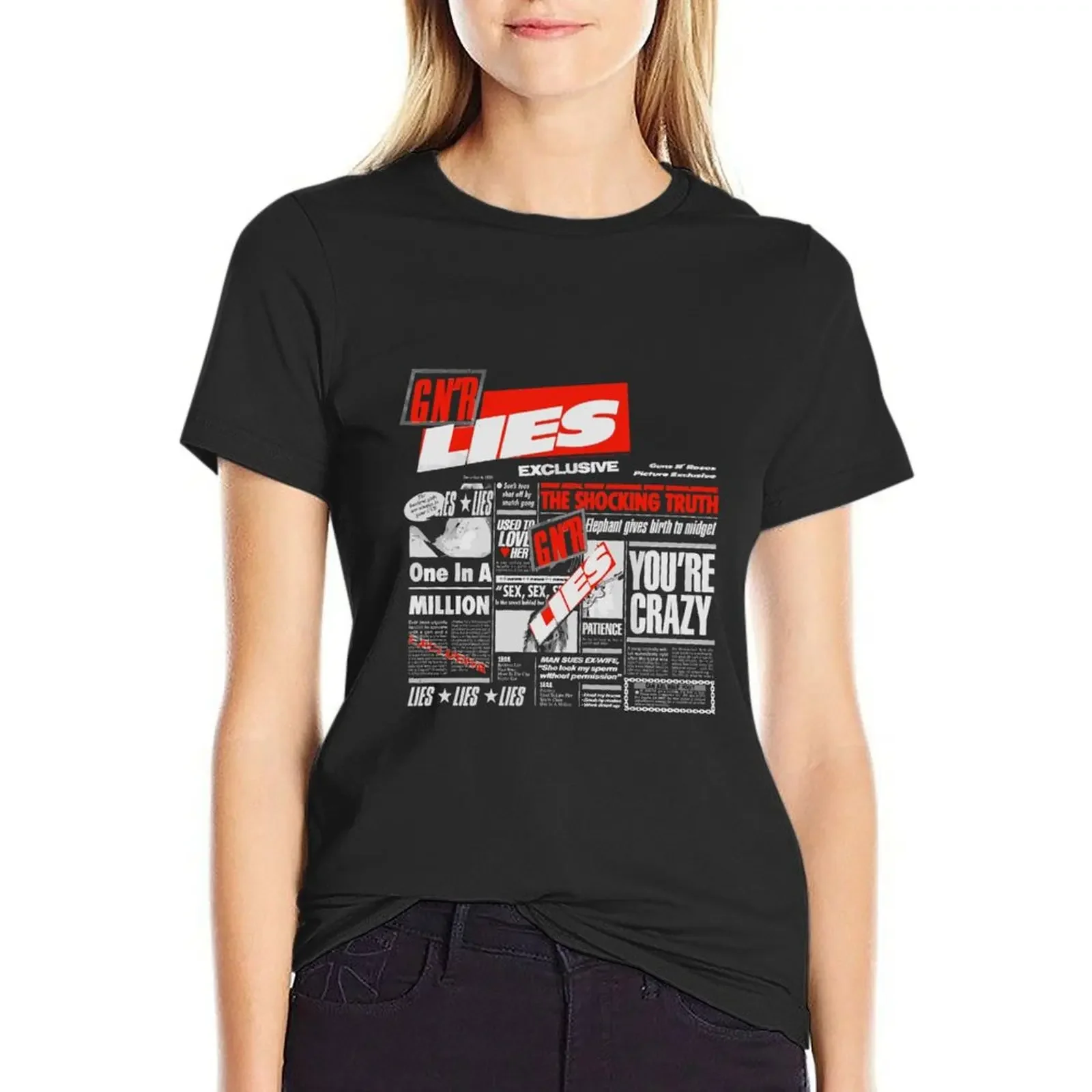 

Guns N' Roses Official Lies T-Shirt shirts graphic tees animal print shirt for girls Short sleeve tee summer blouses woman 2024
