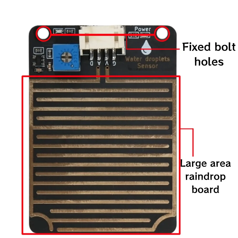 Digital Analog Read Raindrop Intensity Detection Module with Enclosure, PH2.0 Interface for Arduino ESP32 Microbit Raspberry Pi