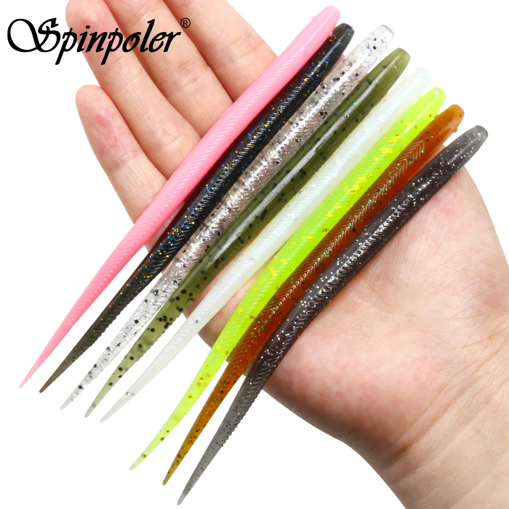 Spinpoler-Señuelos de Pesca artificiales, lombriz de tierra, cebo suave, gusano de mar, 14cm, aparejos de Pesca Swimbait para todos los peces, Leurre Souple, Pesca