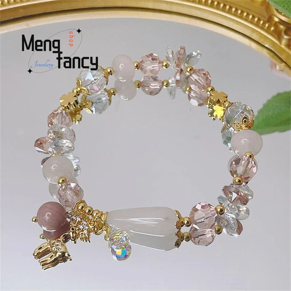 New Ultra Flash Light Luxury Crystal Deer Bracelet Small Fashion Hand Jewelry Exquisite Popular Sexy Young Girls Holiday Gifts