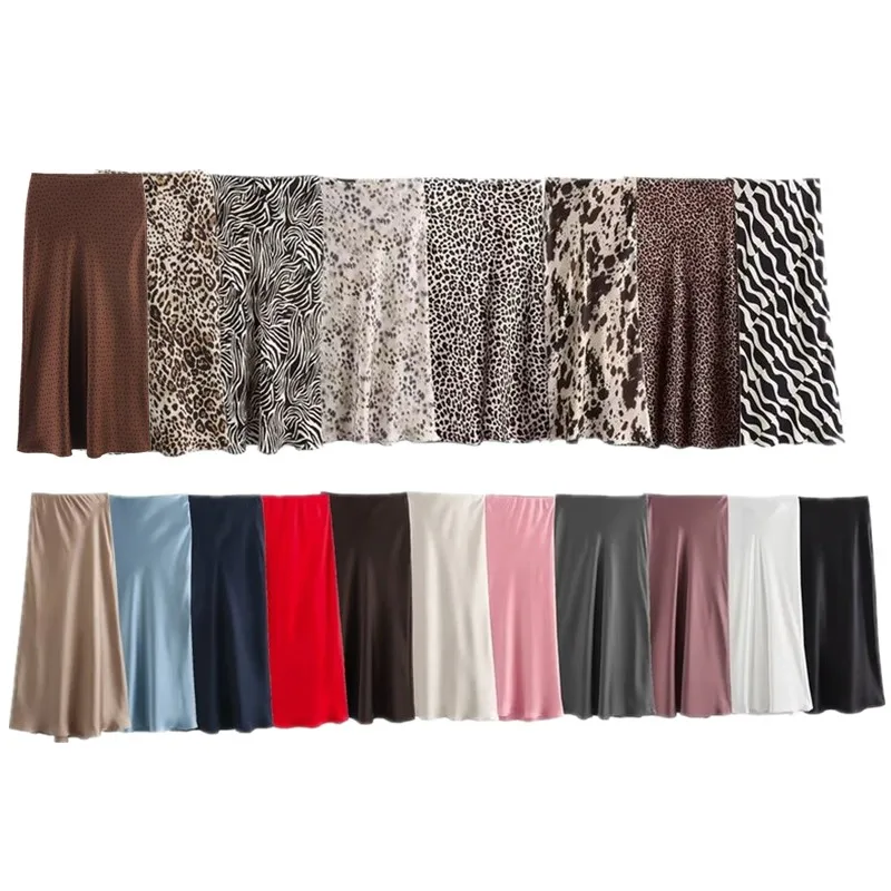 

High Waist Midi Skirt Silk Satin Texture Women's Faion f Body Skirt 8338537 Versatile Sle mid Winter Collection