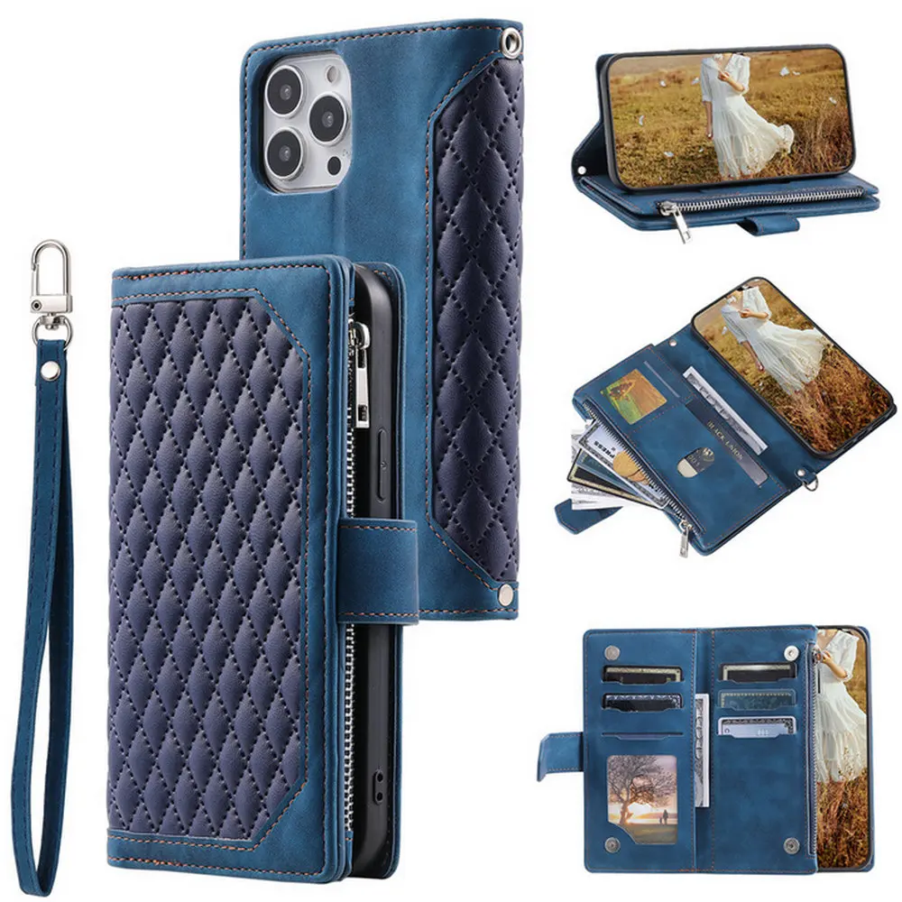 

Reno8 Lite 8Z 5G Flip Case Multi Card Leather Zipper Wallet Shell For OPPO Reno7 Z Case Reno5 Z 5F 6 Lite 6Z 5 Pro Luxury Cover