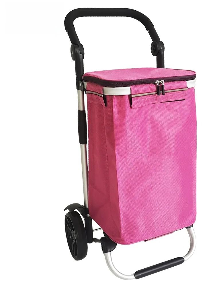 

Portable Aluminum Alloy op Cart Full Car Vegetable Bung Lightweight Cargo Pulling Small Car Household Convenient