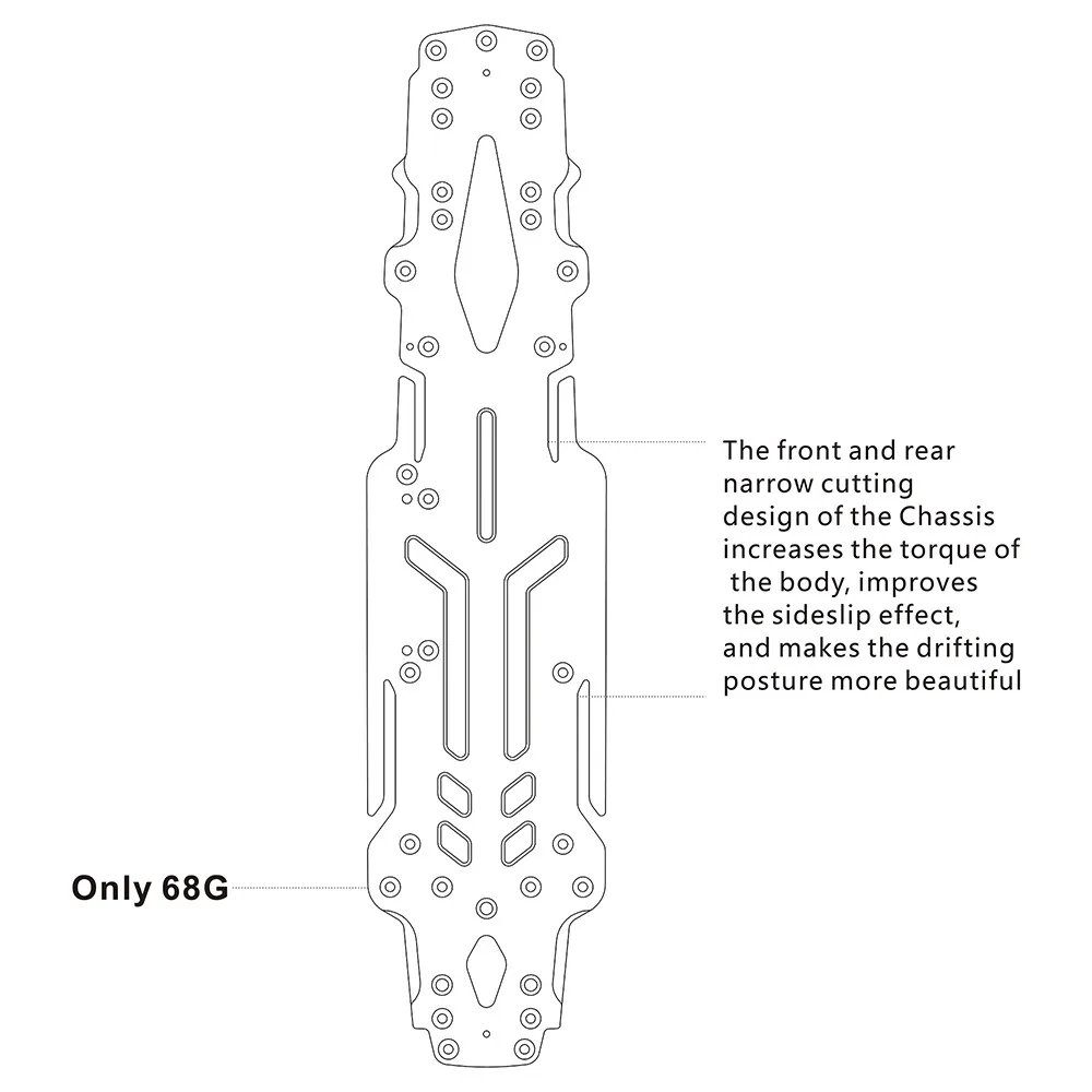 Carbon Fiber Damper Stay Lower Deck Chassis Kit for MST FXX 2.0 S 1/10 Drift Car